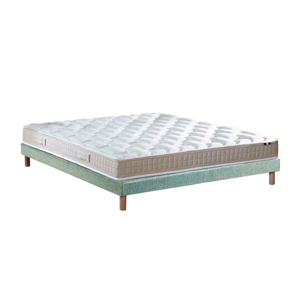 IDLITERIE Ensemble Matelas 100% latex 5 zones ORIGINEL + Sommier - Spécial Dos Sensible - Fabriqué en France