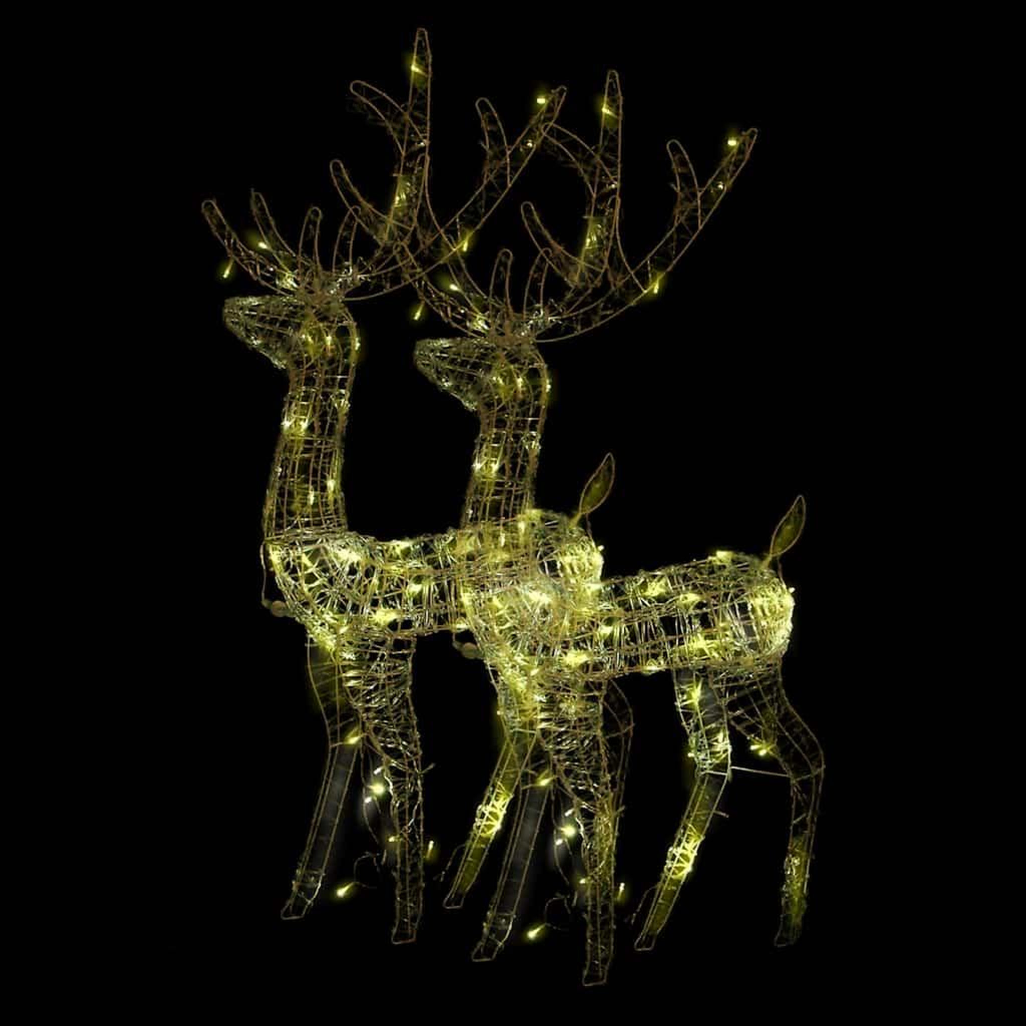 Voir la diapositive 2 : VIDAXL Decorations de noël de renne acrylique 2 pcs 128 cm blanc chaud