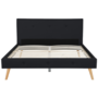 Voir la diapositive 4 : ID MARKET Lit double scandinave OSLO avec tête de lit et sommier 140 x 190 cm tissu noir