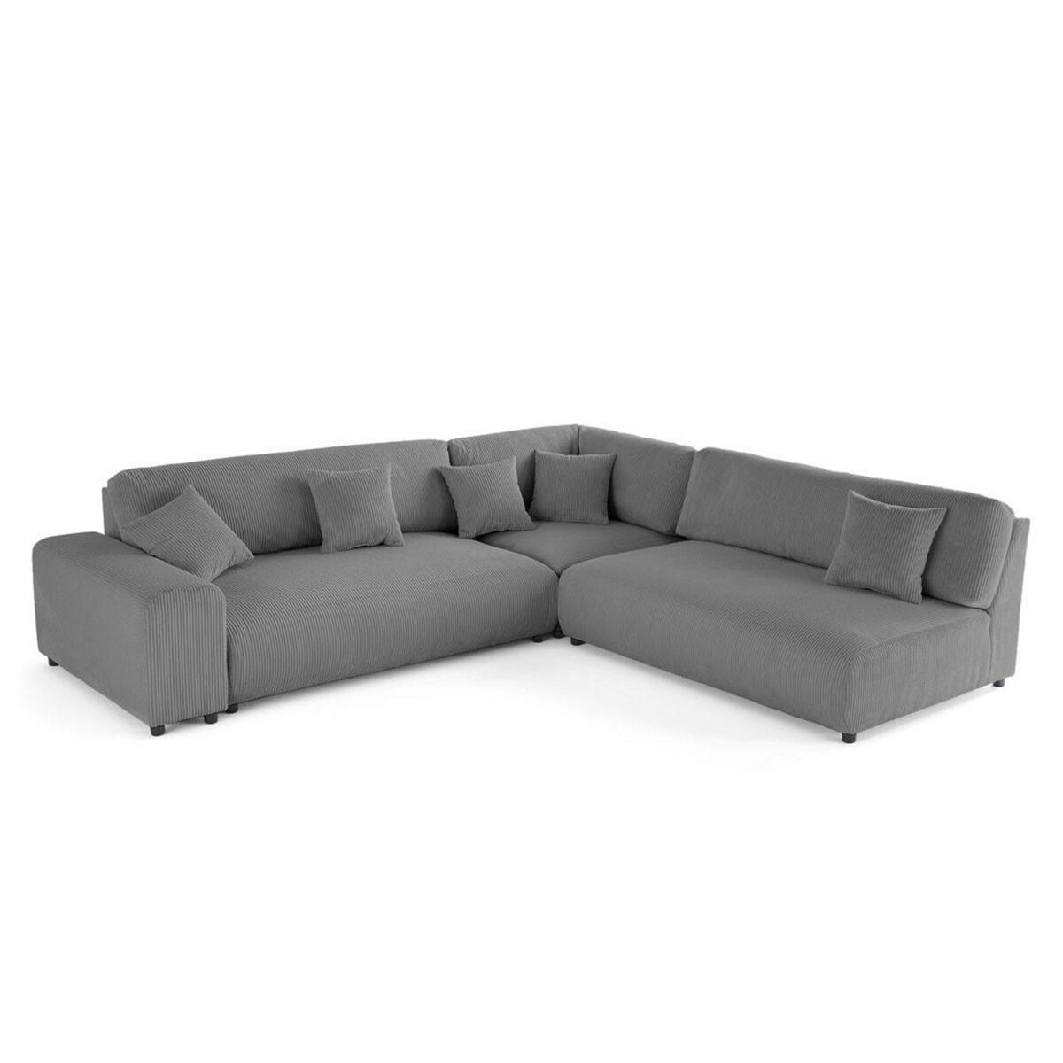 LISA DESIGN Garance - canapé modulable d'angle droit - 6 places - en velours côtelé