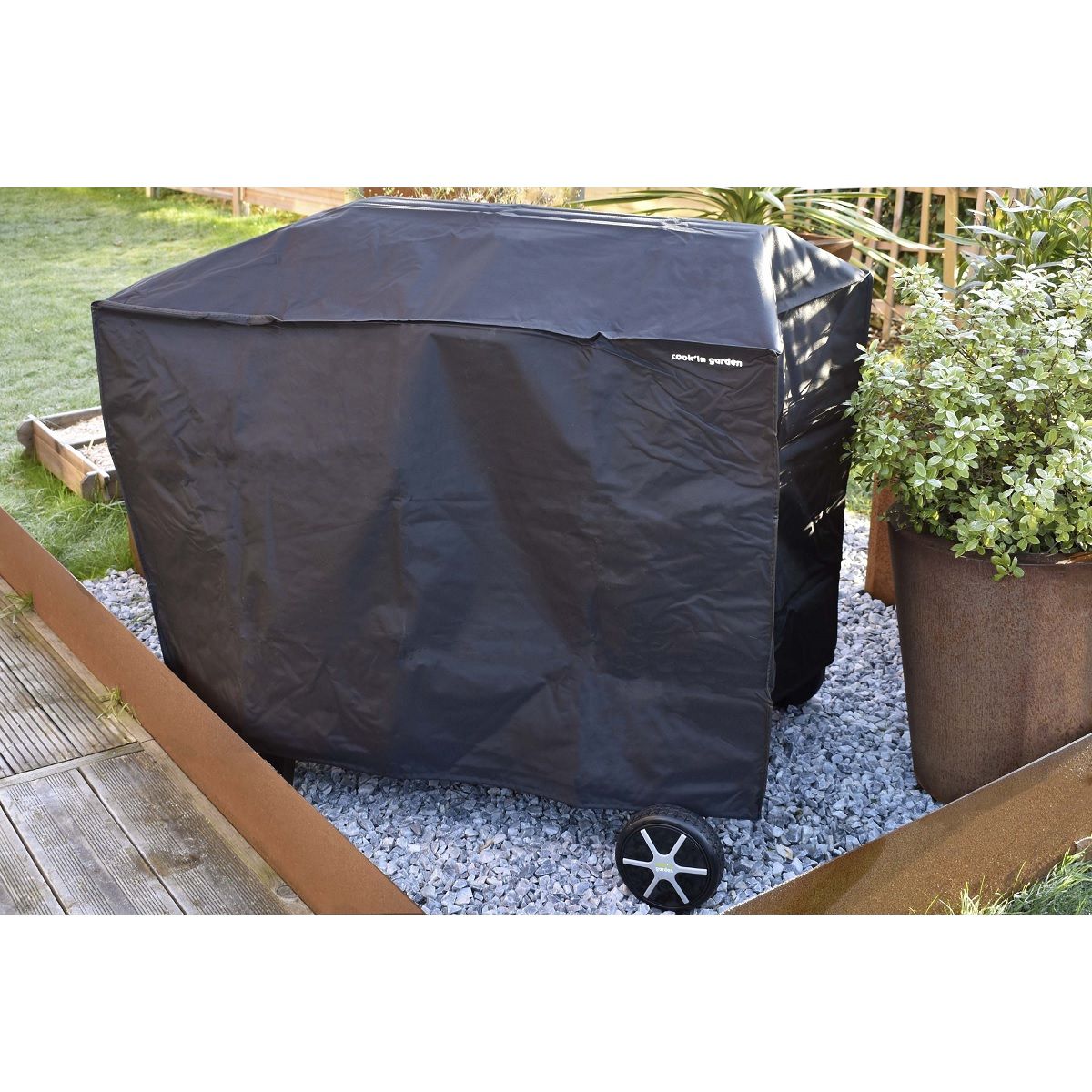 COOK'IN GARDEN Barbecue charbon de bois en acier + accessoires + housse TONINO 