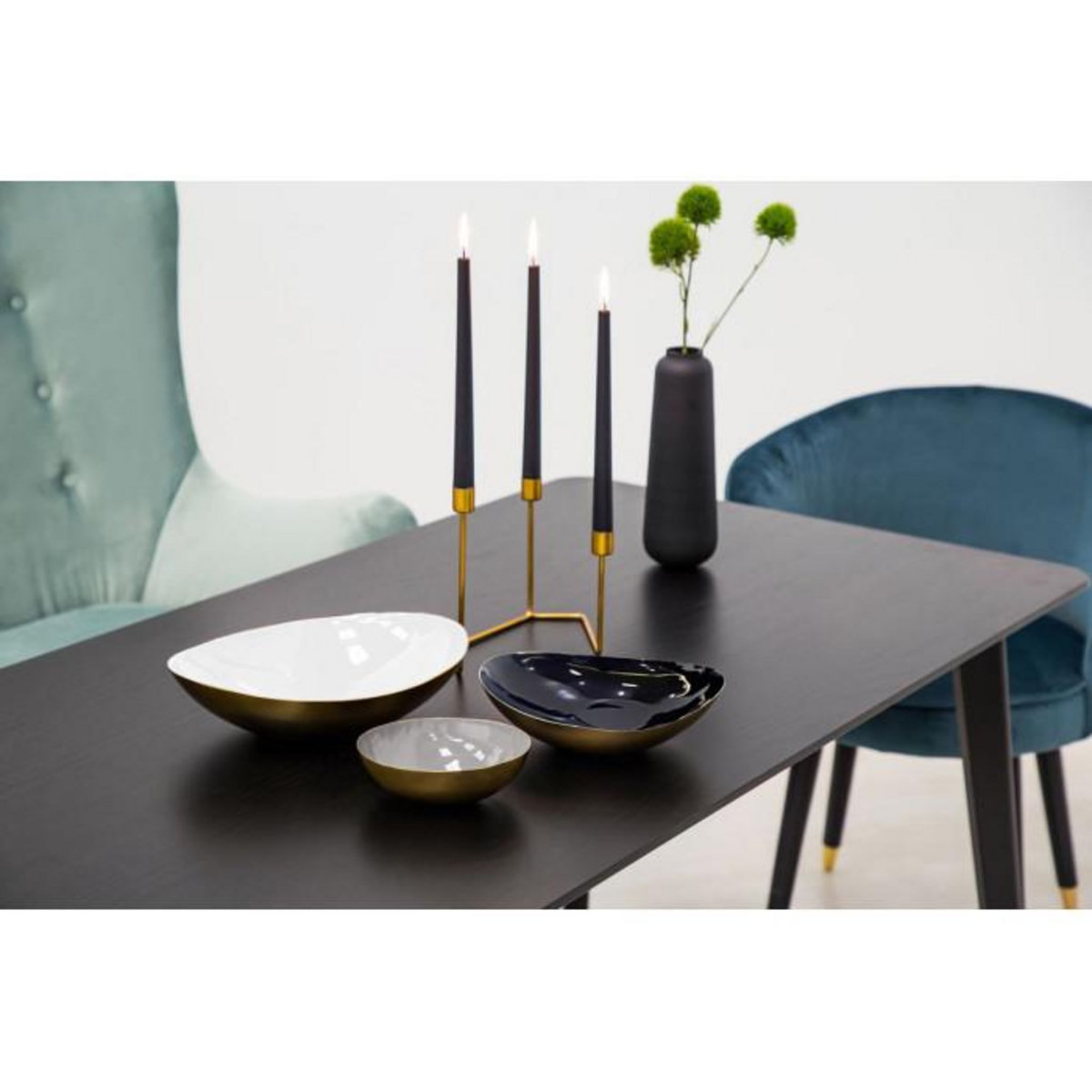 Paris Prix Lot de 3 Coupelles Déco  Yuna  29cm Noir