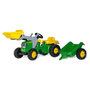 Voir la diapositive 1 : ROLLY TOYS Tracteur a pedales + remorque rollyKid John Deere