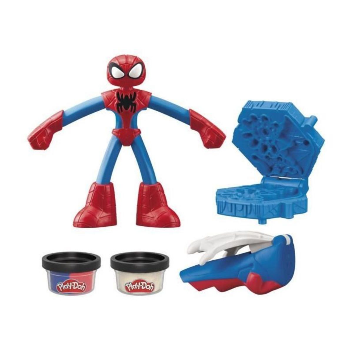PLAYDOH Play-Doh Spider-Man, coffret Mon créateur de toiles avec figurine flexible et pâte a modeler, des 4 ans, Marvel