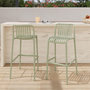 Voir la diapositive 2 : Rendez vous déco Lot de 2 chaises de bar de jardin 76 cm en plastique vert pastel-Duli