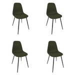TOILINUX Lot de 4 chaises ATOME. Coloris disponibles : Noir, Vert, Gris, Bleu, Jaune