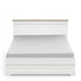 Voir la diapositive 3 : Demeyere Lit adulte COTTAGE 160x200 cm - Mélamine blanc et décor chene Kronberg - 2 Tiroirs - L 173,8 x P 215,1 x H 102,2 cm - DEMEYERE