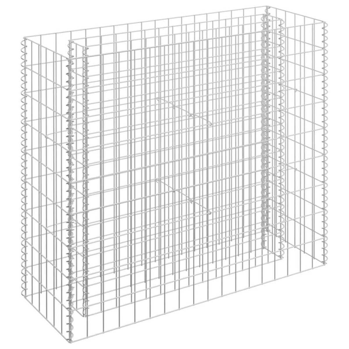 VIDAXL Lit sureleve a gabion Acier galvanise 90x30x90 cm