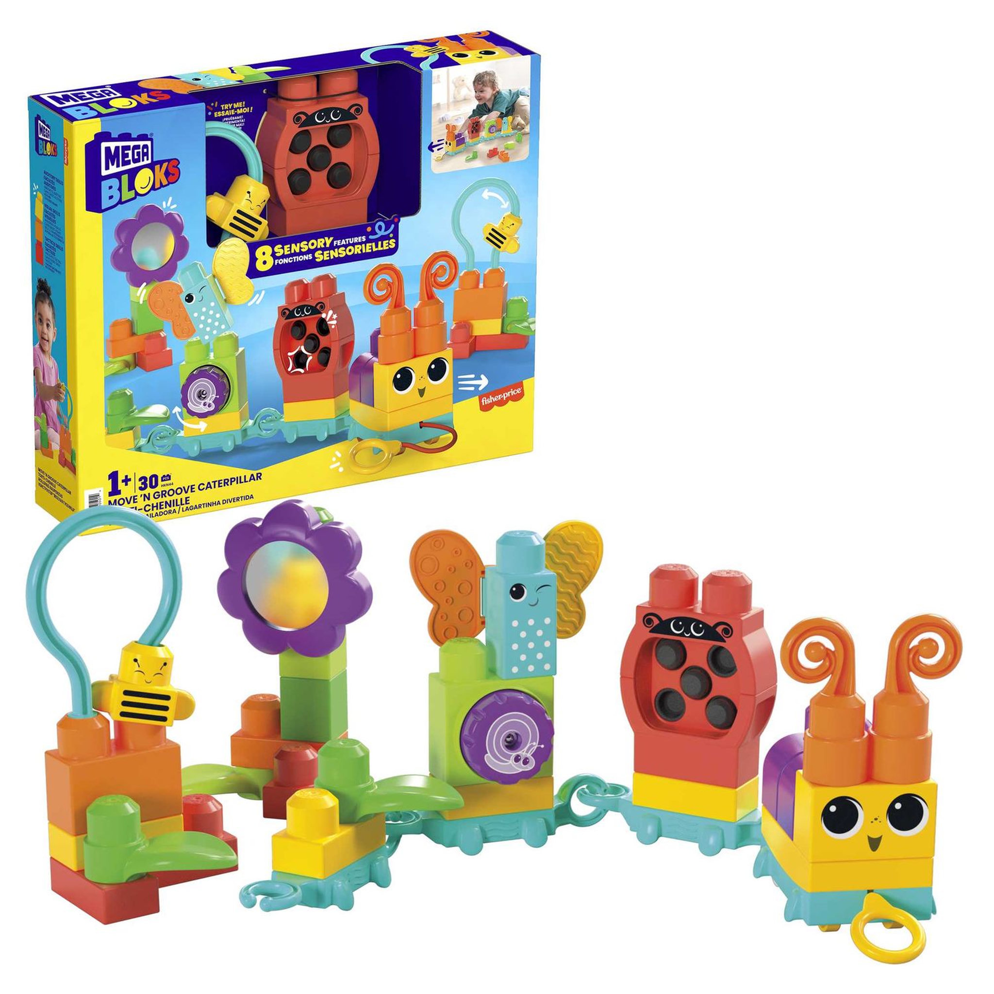 Voir la diapositive 2 : MATTEL Chenille des sens à construire