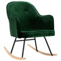 Voir la diapositive 2 : VIDAXL Chaise a bascule Vert fonce Velours