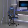 Voir la diapositive 1 : VIDAXL Chaise de jeu pivotante Noir et bleu Similicuir