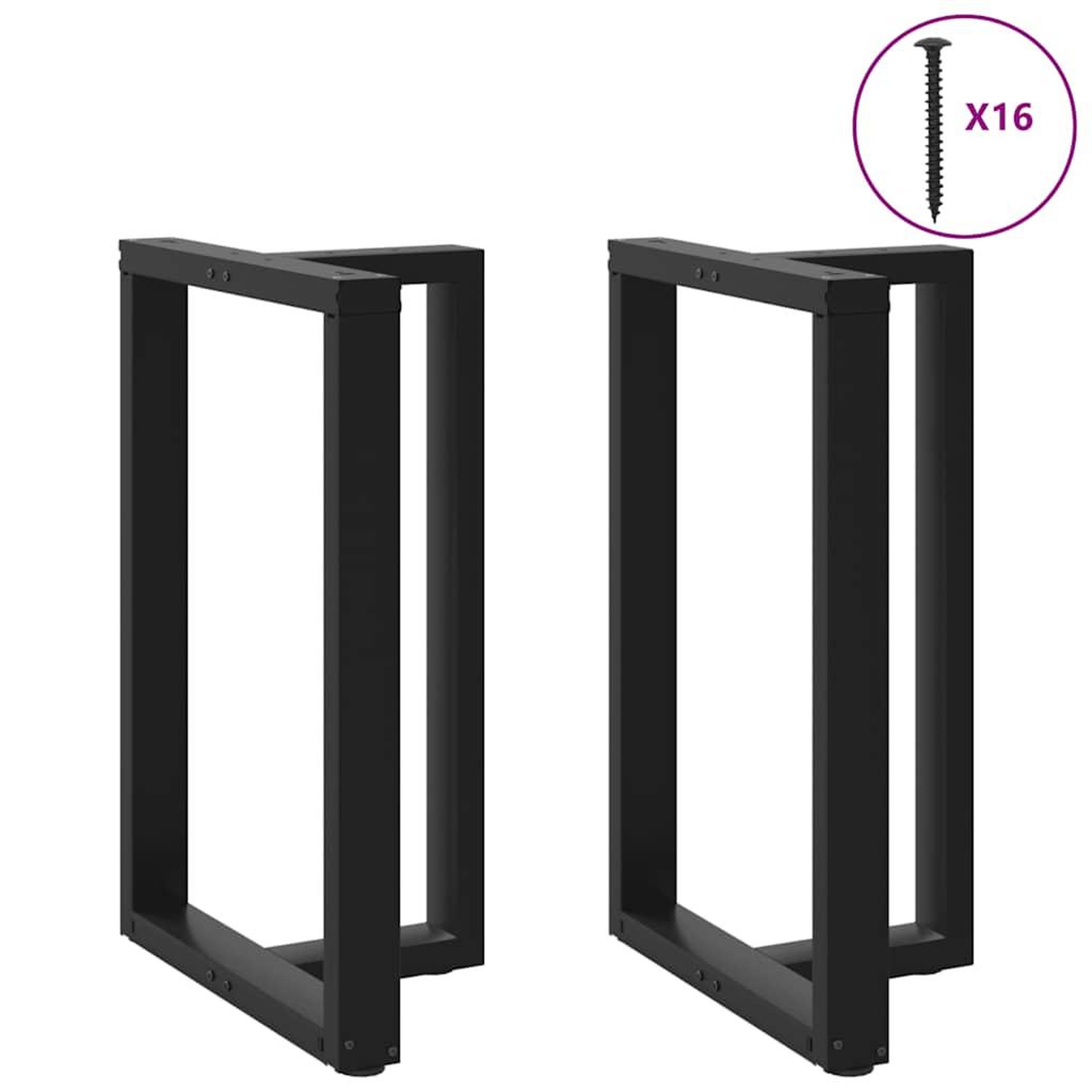 VIDAXL Pieds de table de bar forme de T 2 pcs noir 60x35x(90-91) cm
