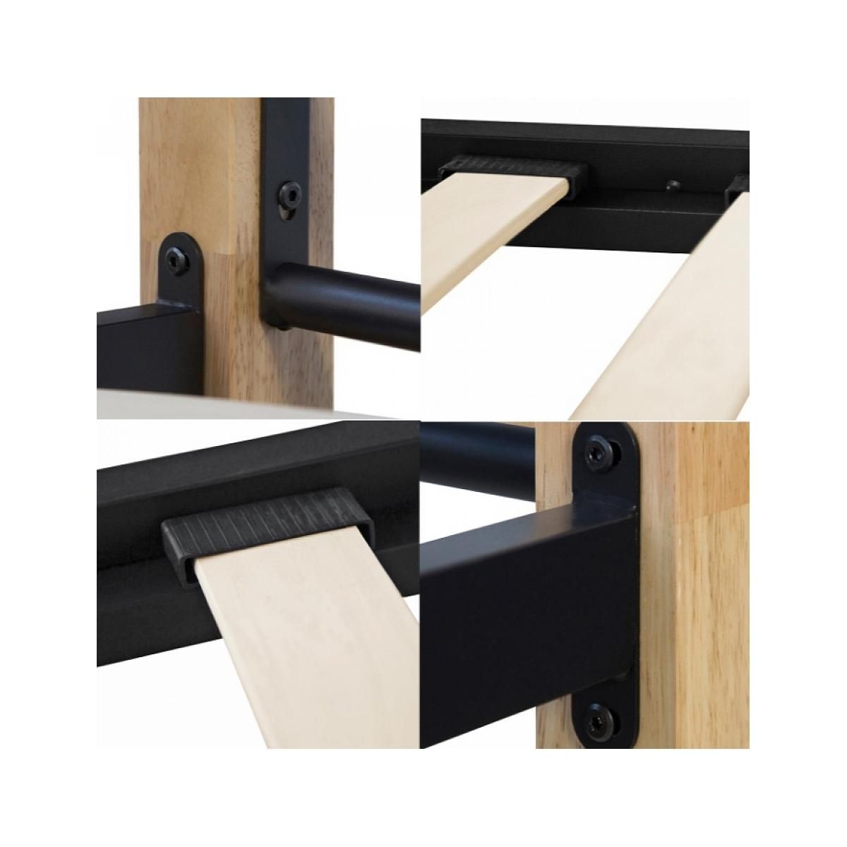 HomeStyle4U Lit simple Metallique 90x200 Noir et sommier a lattes