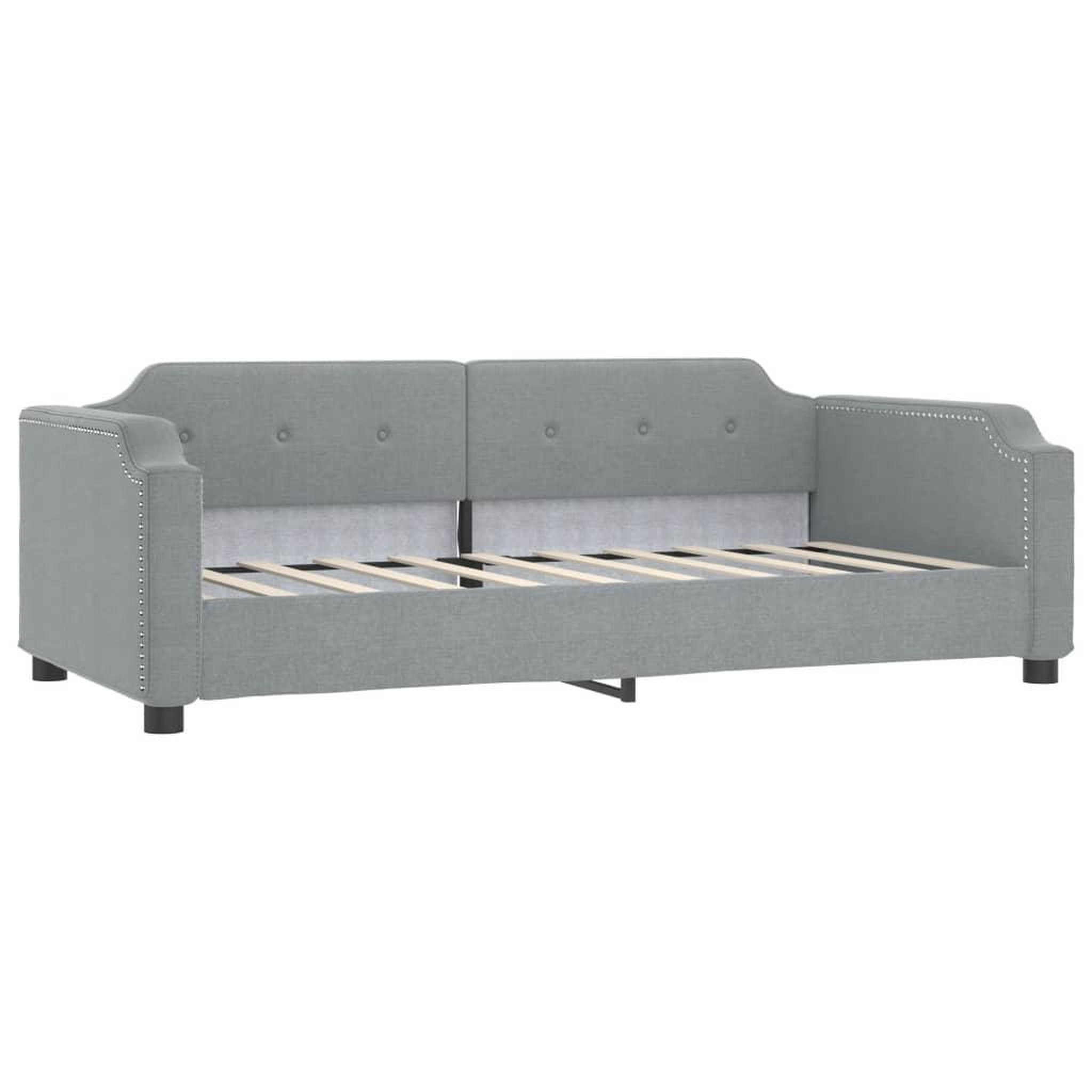 Voir la diapositive 5 : VIDAXL Lit de jour avec lit gigogne gris clair 90x190 cm tissu