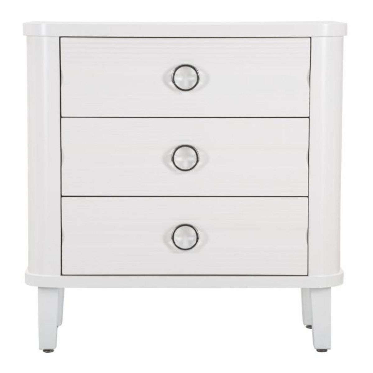 Paris Prix Commode 3 Tiroirs en Bois  Shine  84cm Blanc