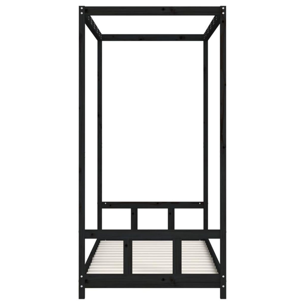 VIDAXL Cadre de lit pour enfants noir 90x190 cm bois de pin massif