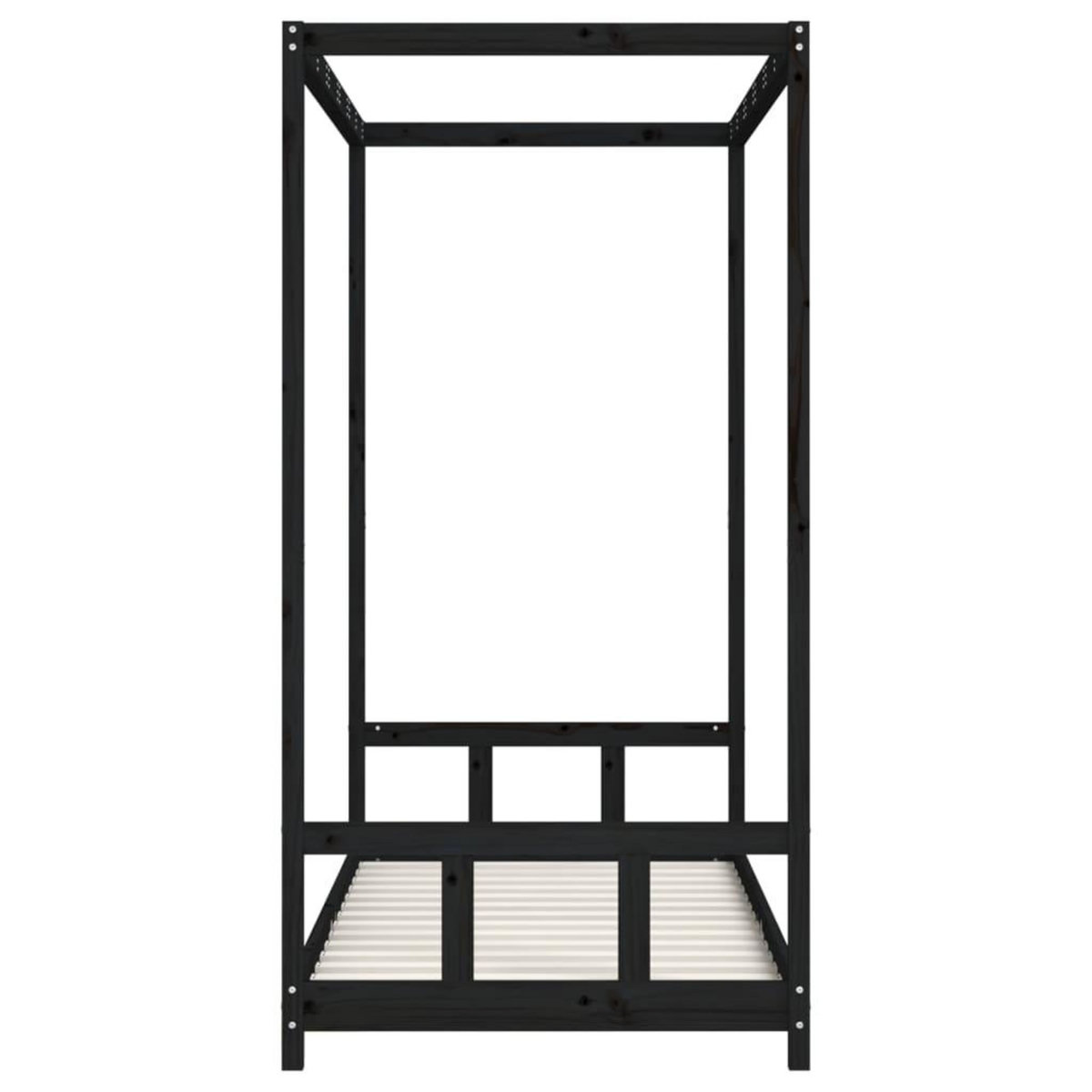 VIDAXL Cadre de lit pour enfants noir 90x190 cm bois de pin massif