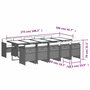 Voir la diapositive 6 : VIDAXL Ensemble a manger de jardin 11pcs avec coussins gris poly rotin