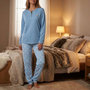 Voir la diapositive 2 : OZABI OZABI Ensemble Pyjama Long Femme Haut Manches Longues