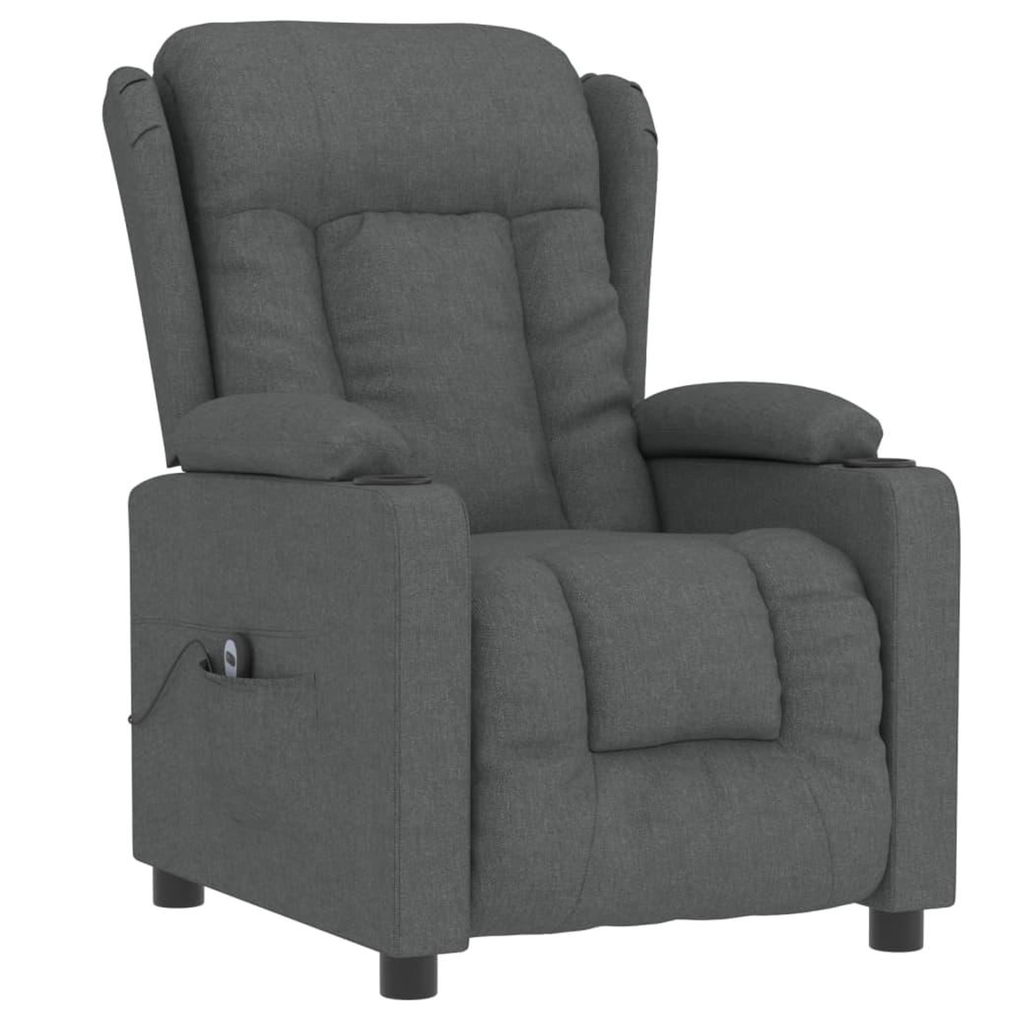 Voir la diapositive 3 : VIDAXL Fauteuil inclinable electrique Gris fonce Tissu