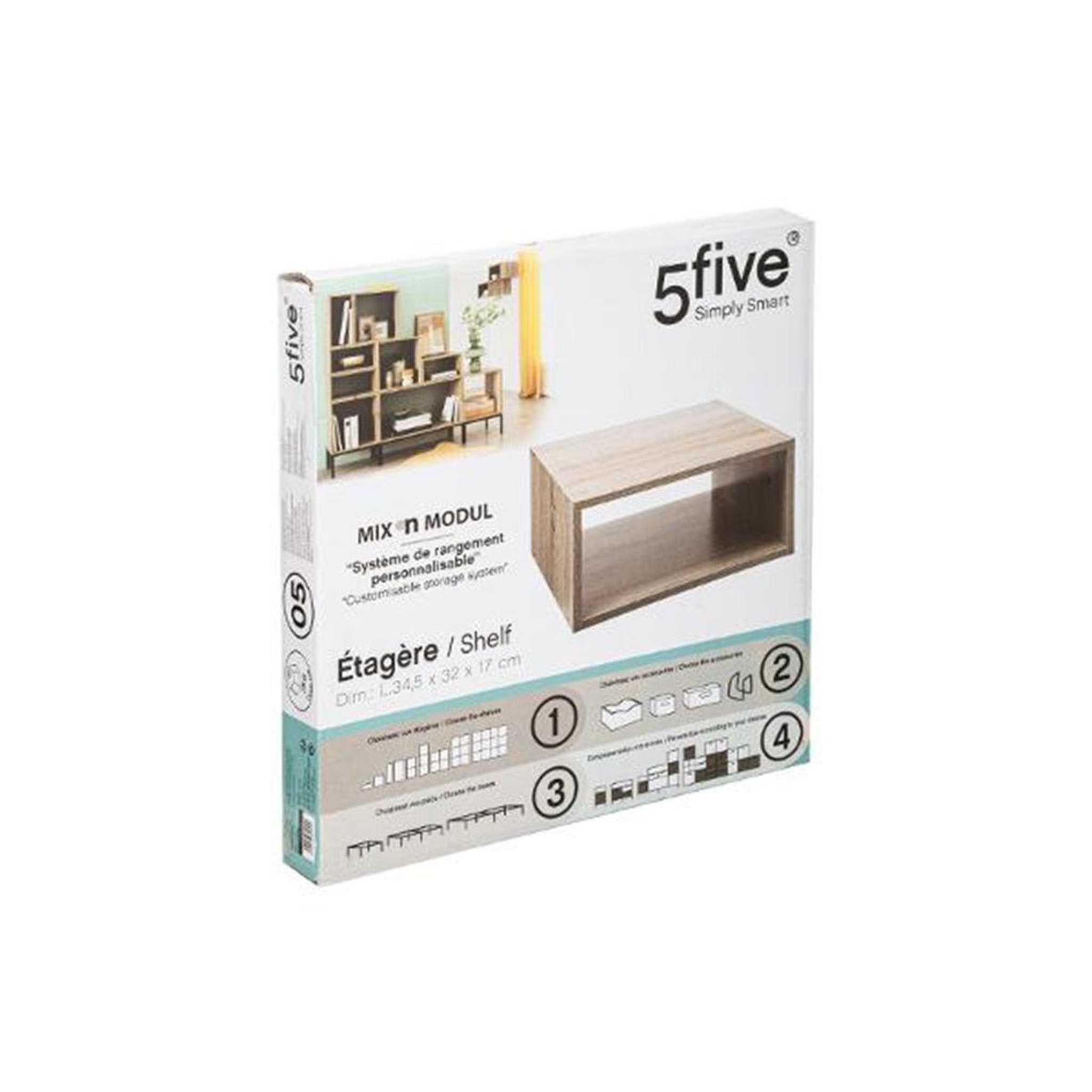 Voir la diapositive 2 : Paris Prix Étagère déco  mix n' modul  36cm naturel