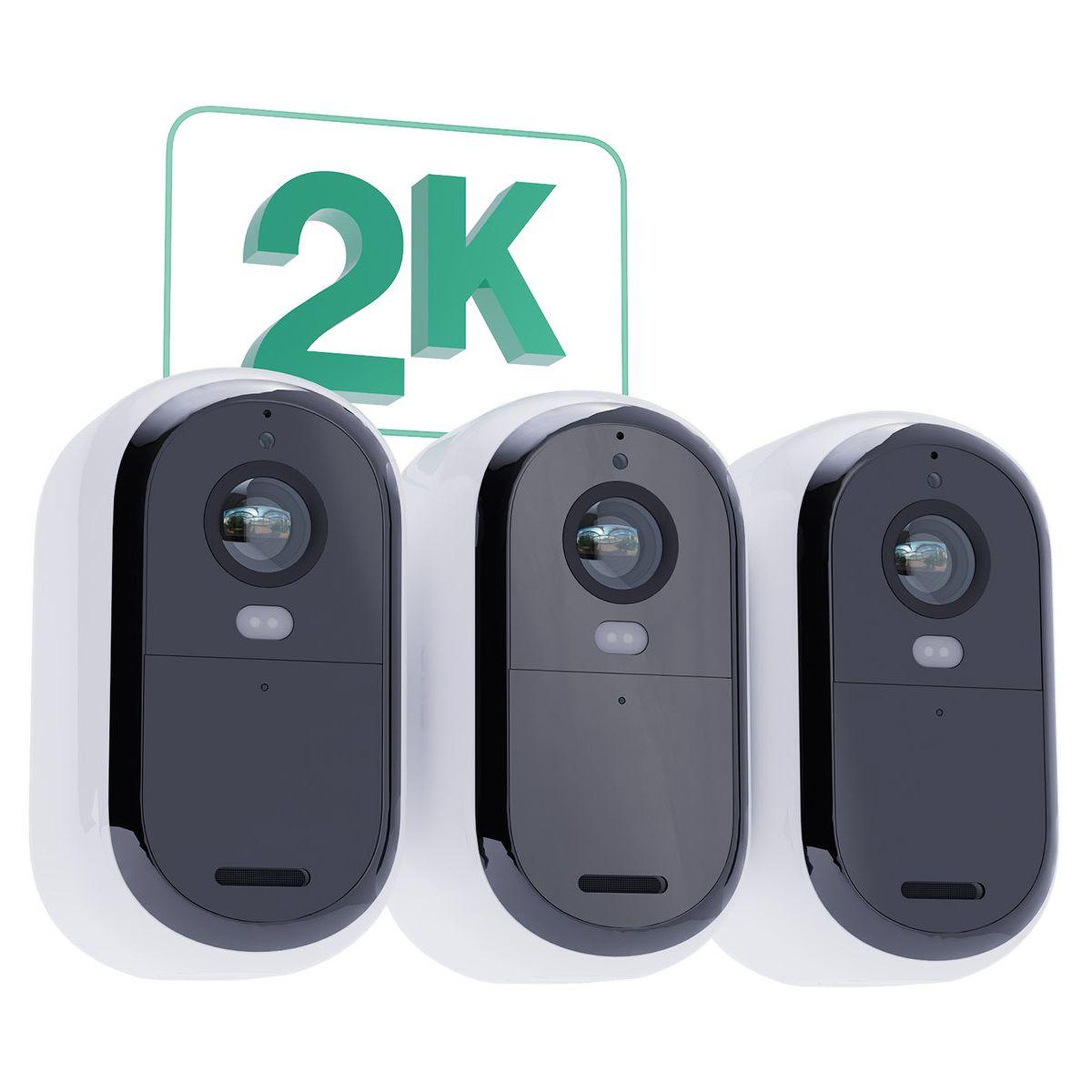Voir la diapositive 2 : ARLO Caméra de surveillance 3 caméras Essential 2K+3 Panneaux sol.