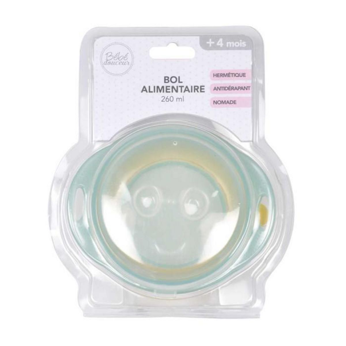 Paris Prix Bol Antidérapant  Couvercle  260ml Transparent