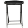 Voir la diapositive 2 : VIDAXL Table a the Noir 60 cm Resine tressee et verre trempe