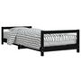 Voir la diapositive 2 : VIDAXL Cadre de lit pour enfants noir 90x200 cm bois de pin massif
