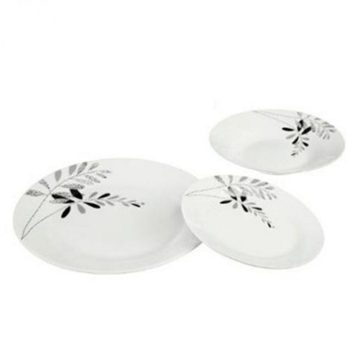 SECRET DE GOURMET Service de Table 18 Pièces  Floral  27cm Blanc