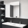 Voir la diapositive 1 : VIDAXL Armoire de salle de bain a miroir LED gris brillant 60x11x80 cm