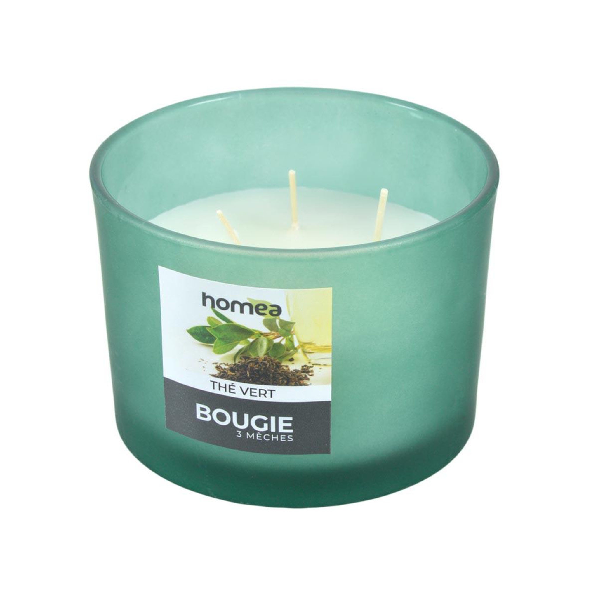 HOMEA Bougie verrine parfumée  essentiel ii  11cm thé vert