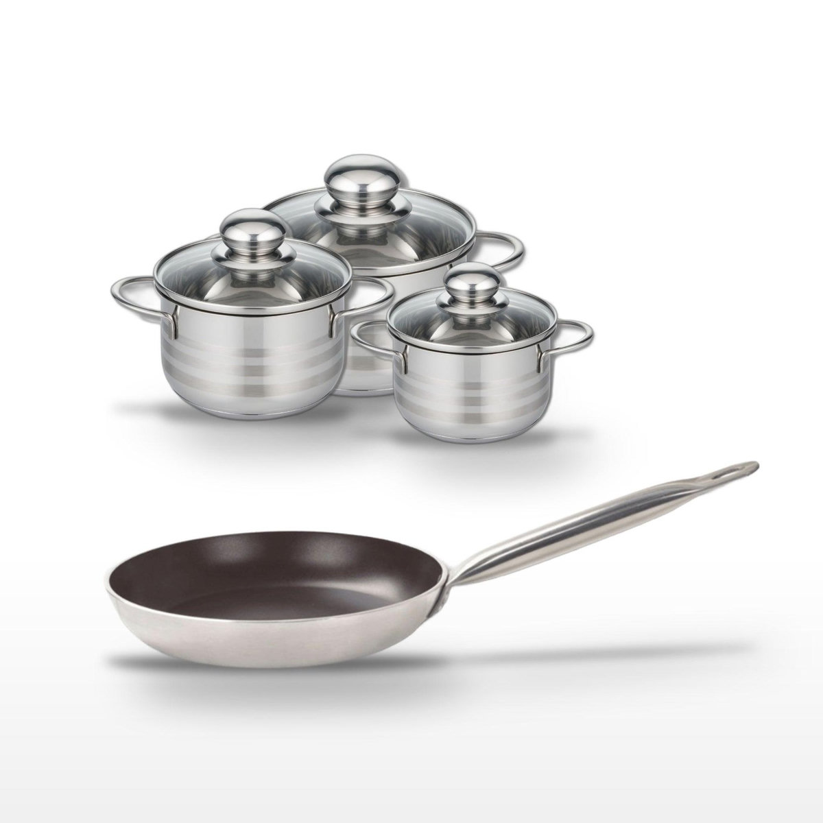 ELO Lot Poêle 24 cm & 3 Faitouts Elo Bistro Line