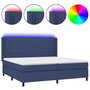 Voir la diapositive 2 : VIDAXL Sommier a lattes de lit matelas et LED Bleu 200x200 cm Tissu