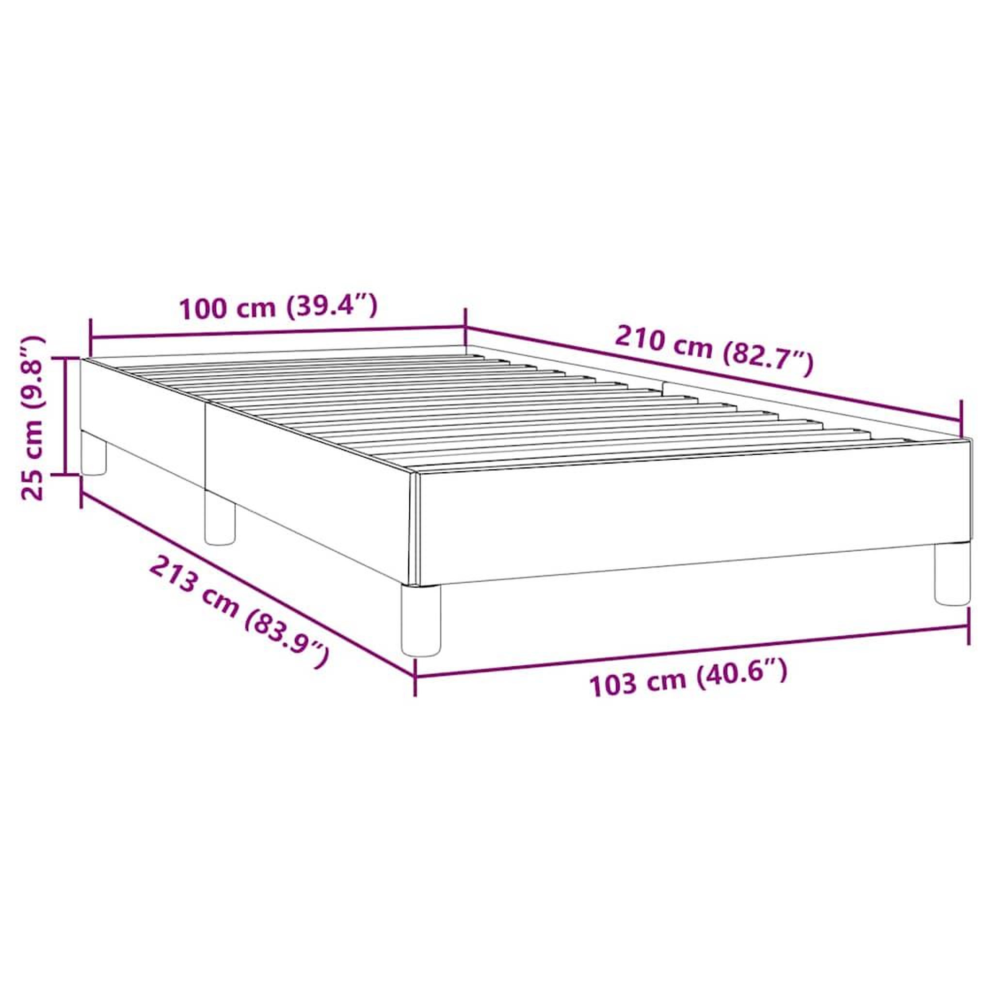 Voir la diapositive 6 : VIDAXL Sommier a lattes de lit sans matelas bleu fonce 100x210 cm