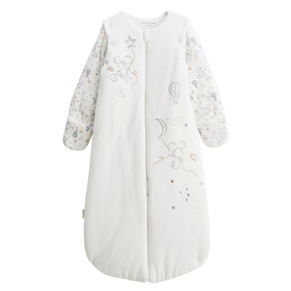 Petit Béguin Turbulette d'hiver en velours avec manches amovibles et jambes séparables Rêverie