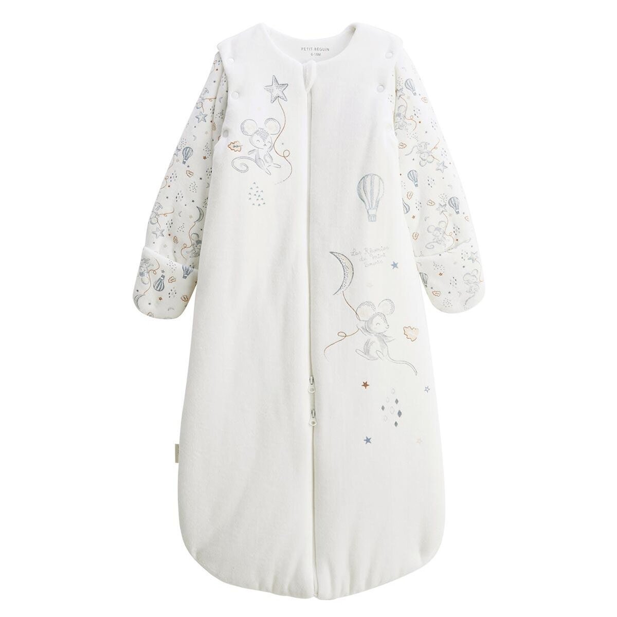 Petit Béguin Turbulette d'hiver en velours avec manches amovibles et jambes séparables Rêverie