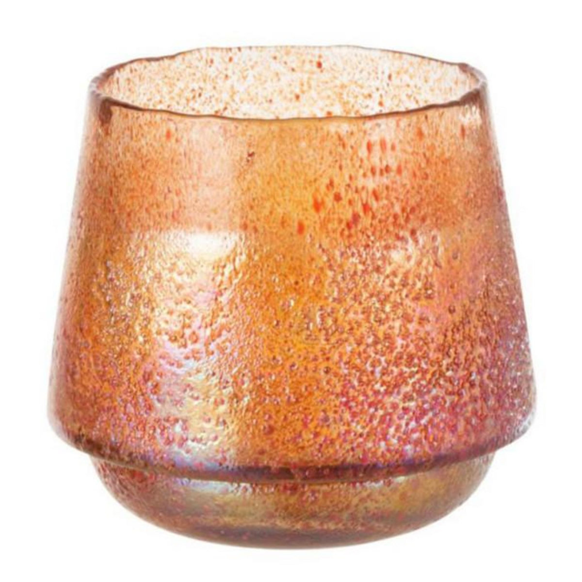 Paris Prix Photophore Design  Pois  21cm Orange Rouille