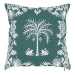 ATMOSPHERA Coussin Déco Brodé  The Palm Resort  45x45cm Vert