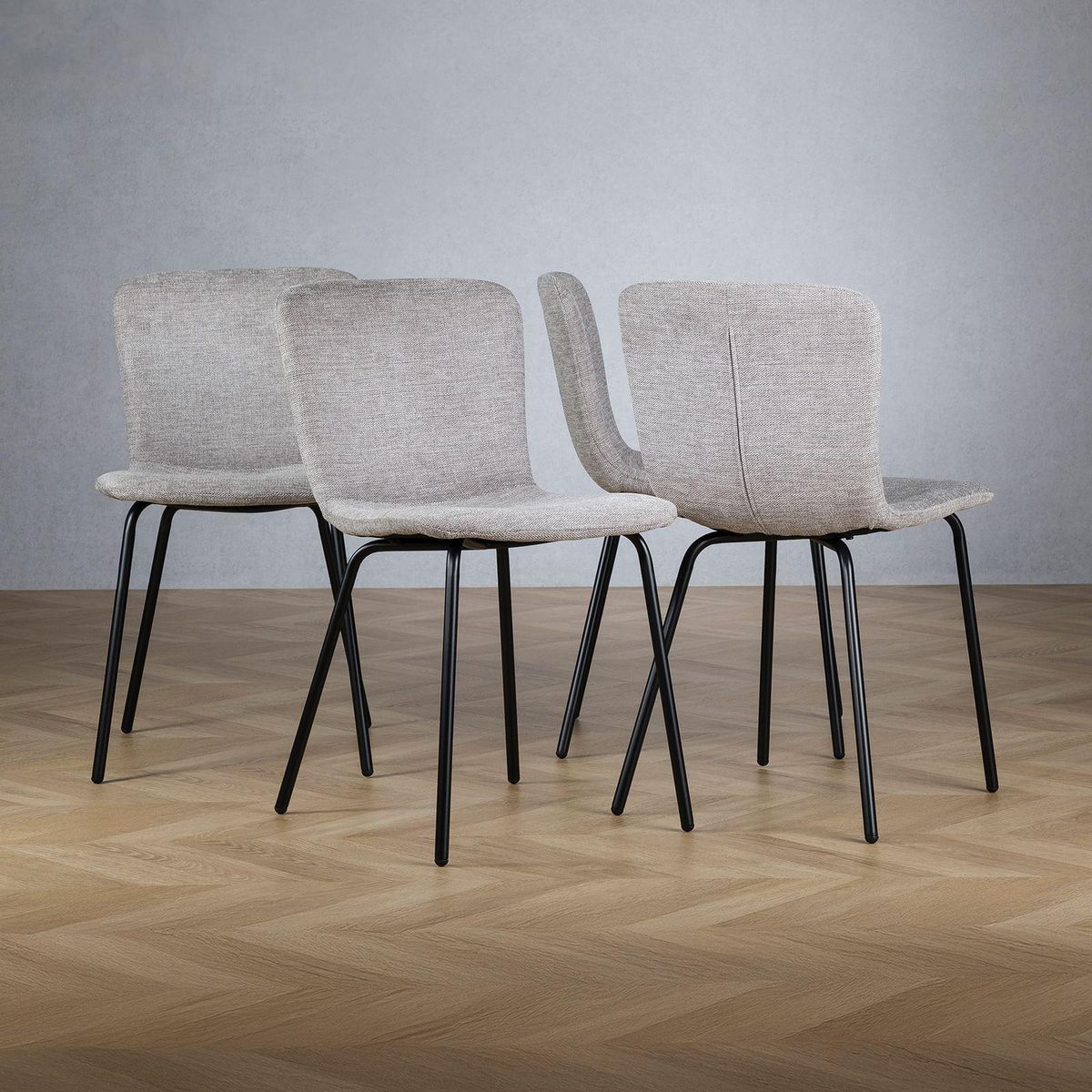 IDIMEX Lot de 4 chaises AUDREY en tissu