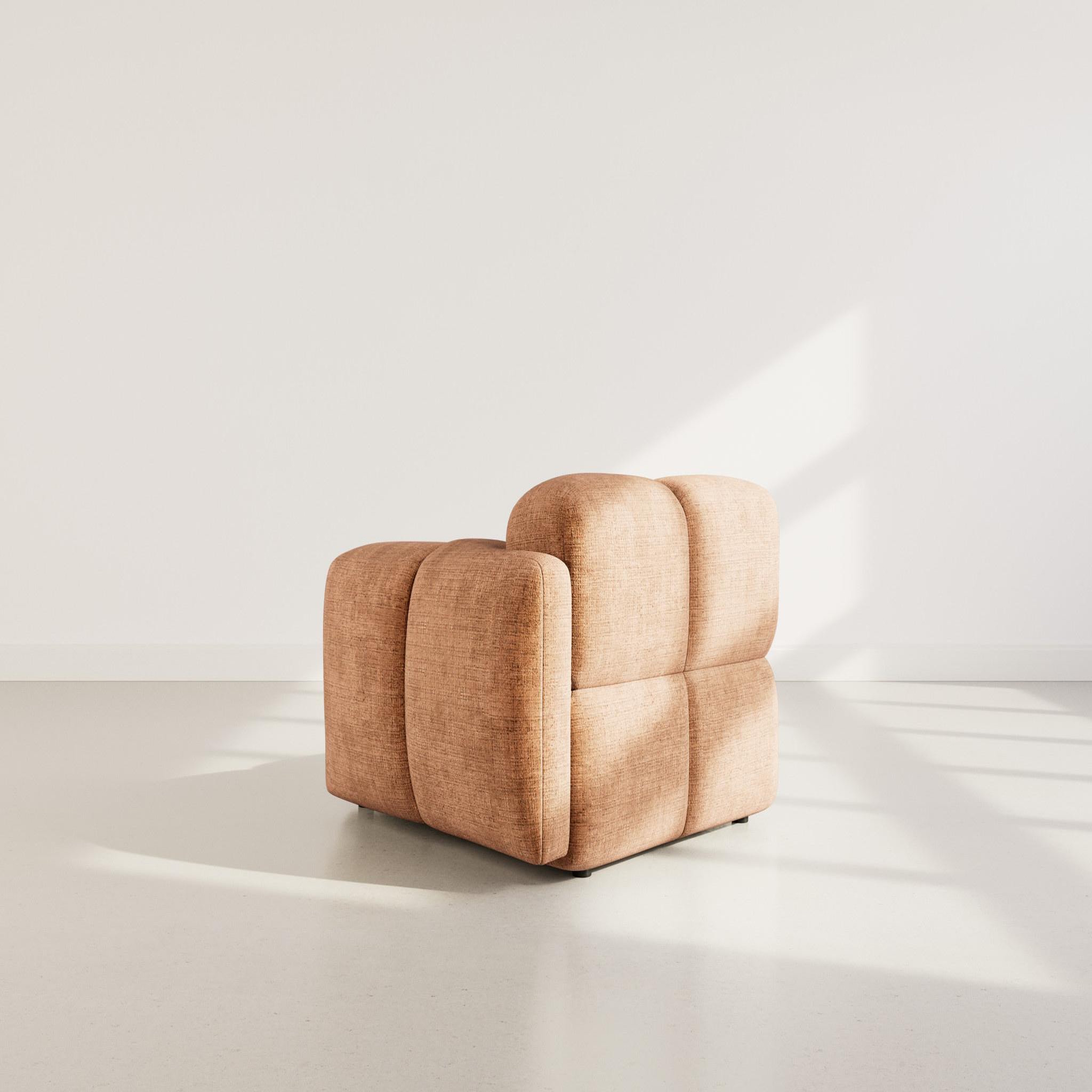 Voir la diapositive 5 : BEST MOBILIER Grace - module d'assise droit en velours texturé