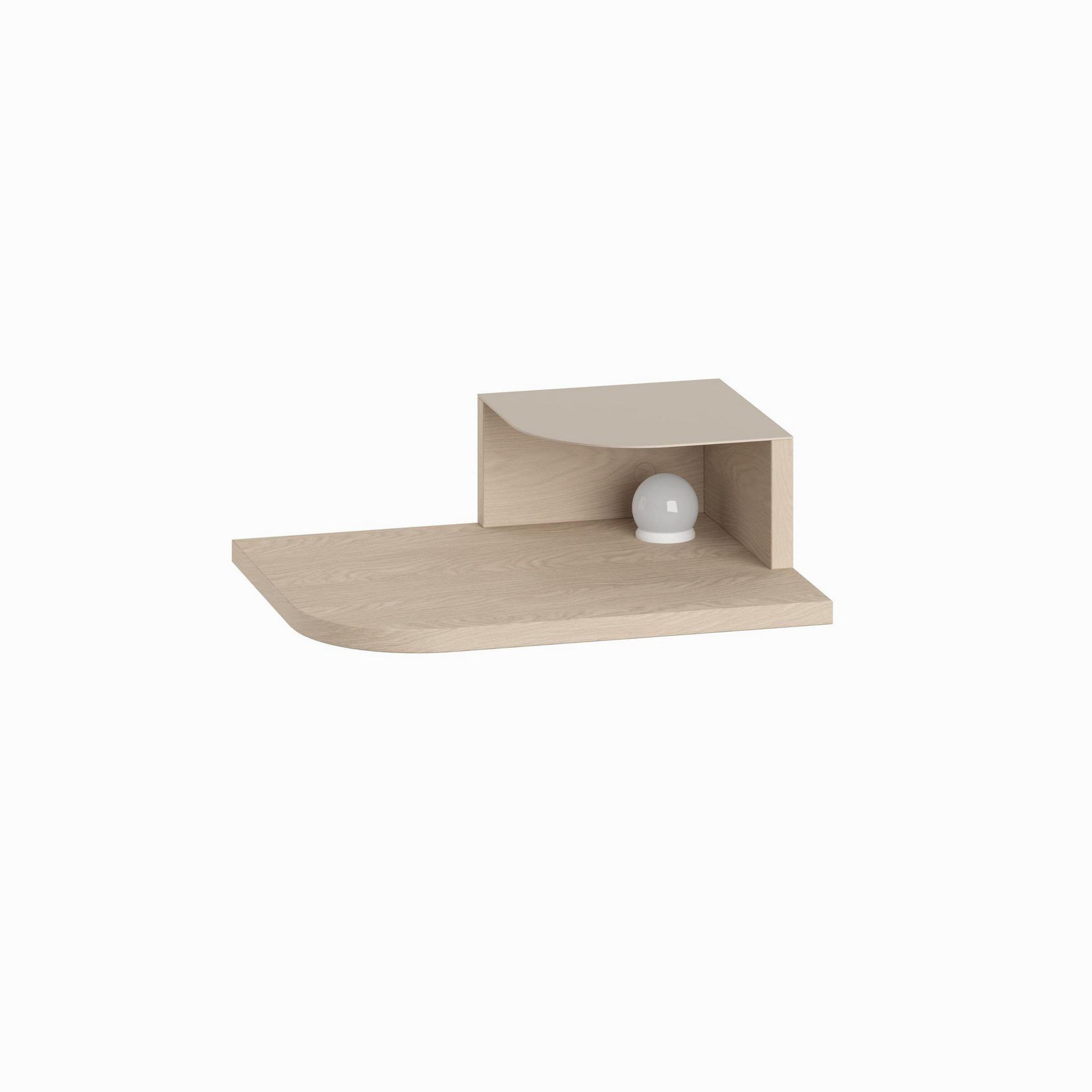 Habitat et Jardin Table de chevet avec ampoule en bois  luno  - 40 x 30 x 16 cm - crème