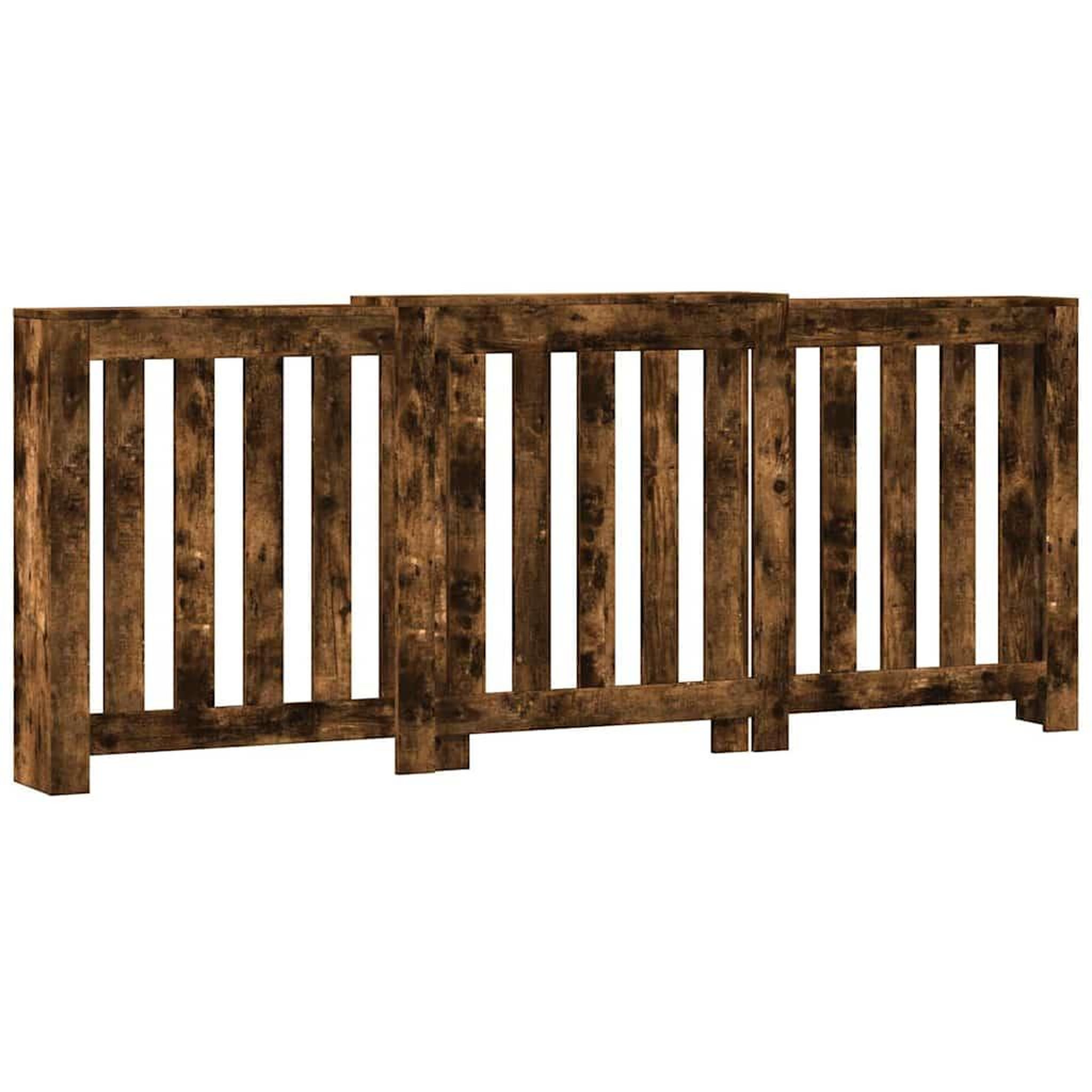 Voir la diapositive 2 : VIDAXL Cache-radiateur chene fume 205x21,5x83,5 cm bois d'ingenierie