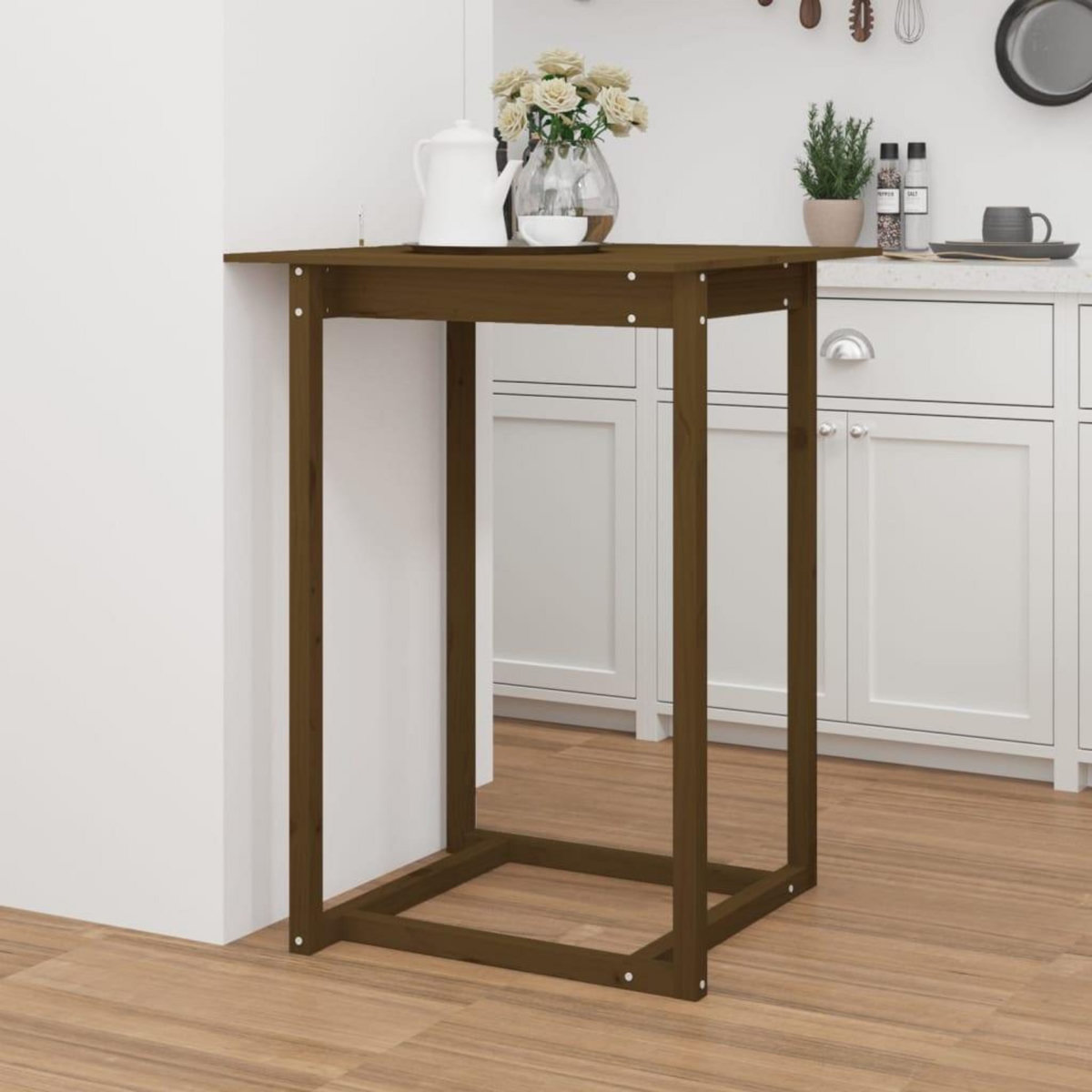 VIDAXL Table de bar Marron miel 80x80x110 cm Bois massif de pin