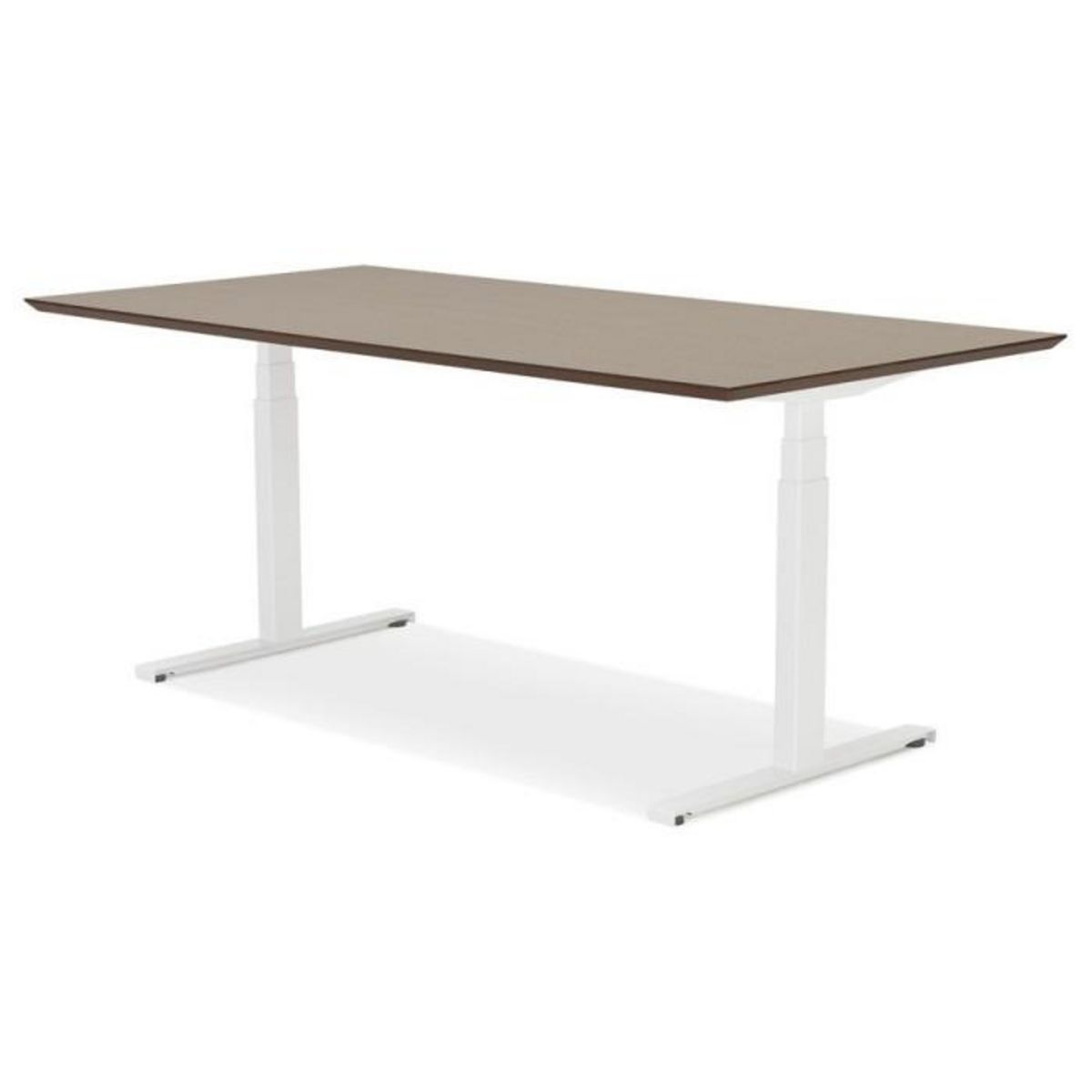 Paris Prix Bureau Électronique Ergonomique  Kio  180cm Noyer & Blanc