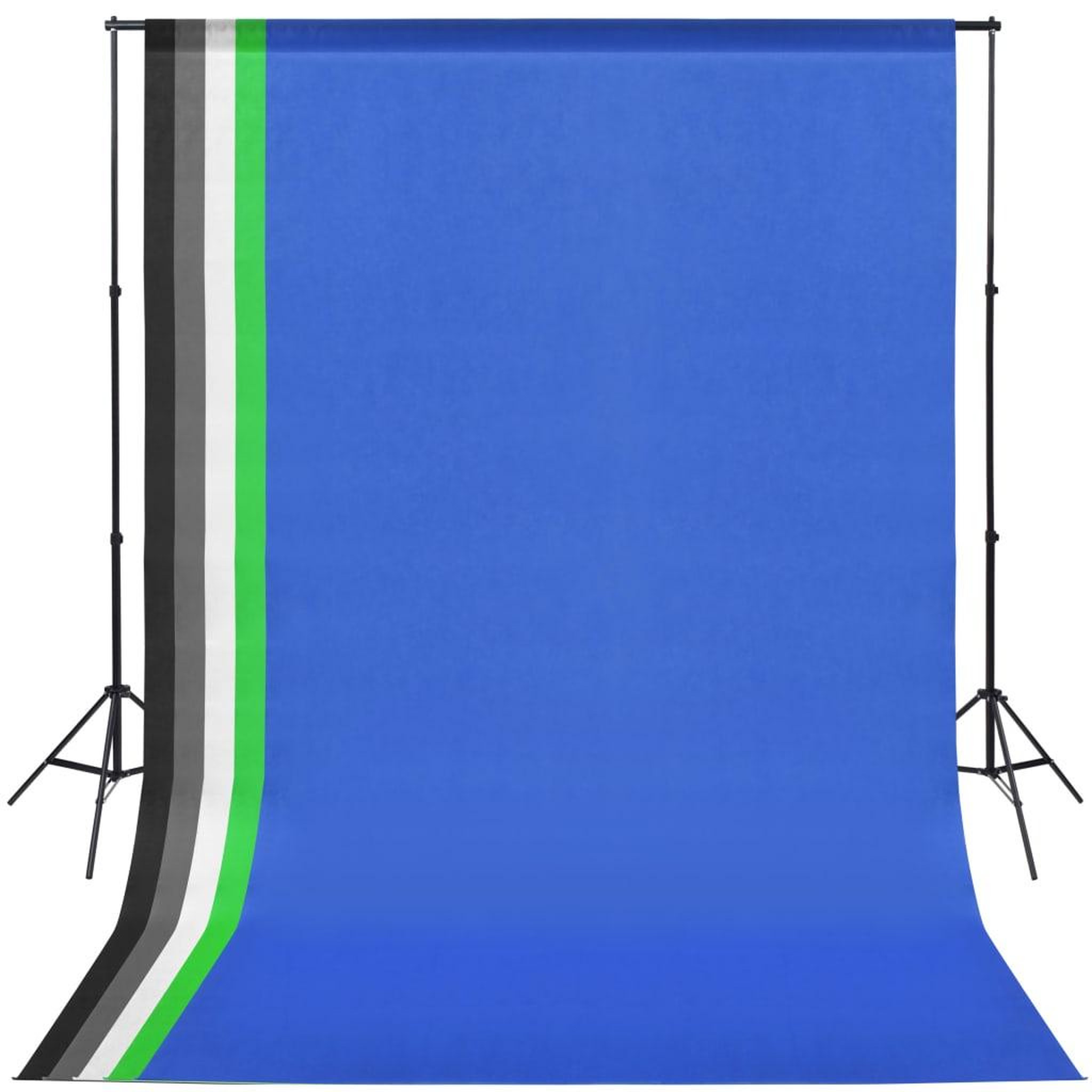 VIDAXL Kit de studio avec 5 toiles de fond colorees et cadre reglable