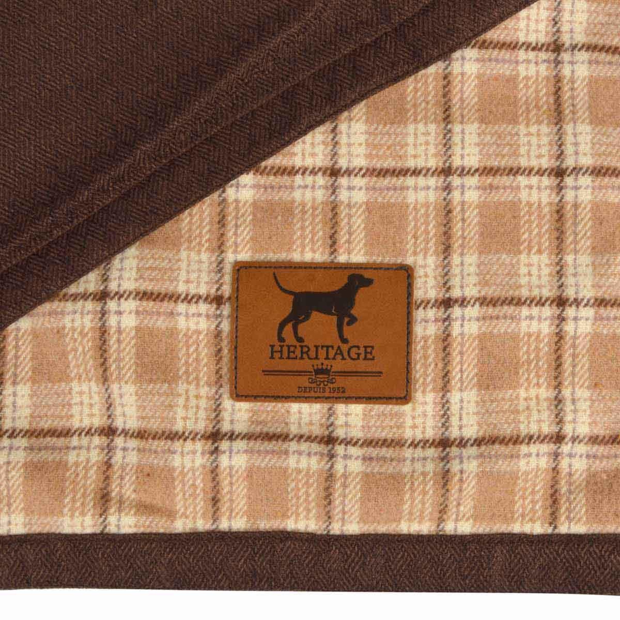 Voir la diapositive 2 : LOVE STORY Plaid pour chien & chat  héritage  70x100cm noisette