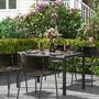 Voir la diapositive 2 : OUTSUNNY Table de jardin rectangulaire 4 personnes métal plateau résine tressée