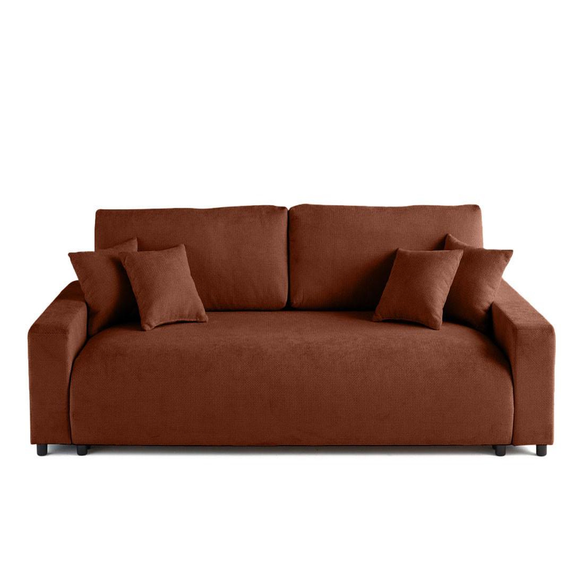 Voir la diapositive 6 : BEST MOBILIER Pivoine - canapé droit 3 places - convertible avec coffre - en velours texturé