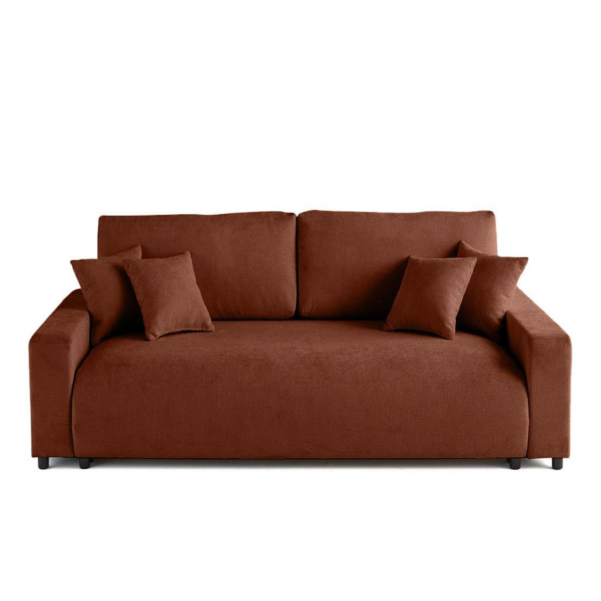 LISA DESIGN Pivoine - canapé droit 3 places - convertible avec coffre - en velours texturé